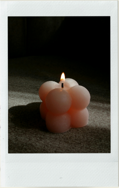 Lit soy candle
